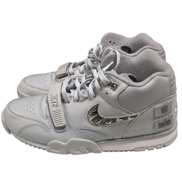 Nike Air Trainer 1 Sneakers Mens 12.5 Gray SB LVIII Super Bowl 58 Mid Top NEW - Picture 8 of 10